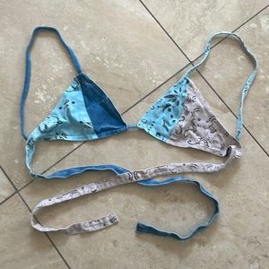 Boohoo blue denim halter top. Size 2